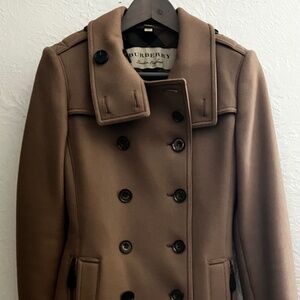 BURBERRY Daylesmoore Wool Blend Double Breasted Trench Coat Camel Size US 4